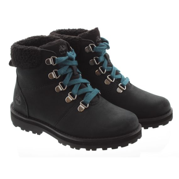 TIMBERLAND Kids Courma Lace Warm Boots In Black
