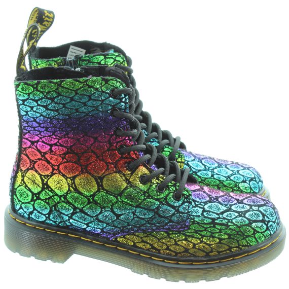 Kids Dr Martens 1460 Pascal in Rainbow