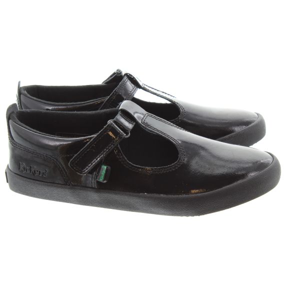 KICKERS Kids Kickers Kariko T Velcro in Black Patent