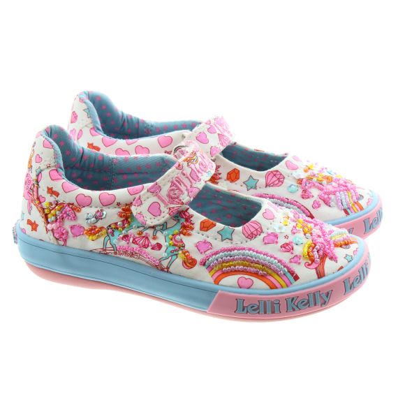 LELLI KELLY Kids LK1050 Dorothy Unicorn Bar Shoes In White