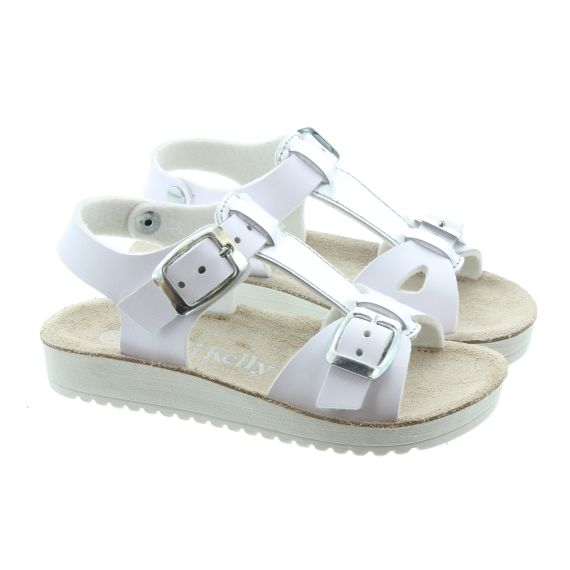 LELLI KELLY Kids LK1592 Athena Sandals In White Silver