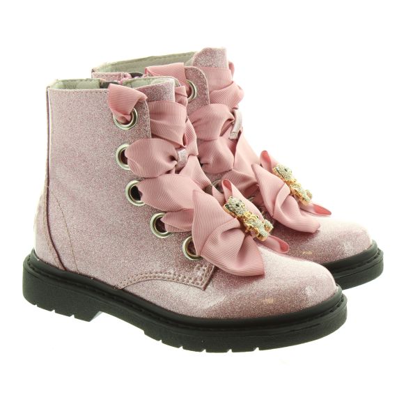 LELLI KELLY Kids LK4522 Teddy Boots In Pink Glitter