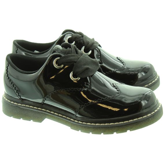 LELLI KELLY Kids LK8368 Scarlet Lace Shoes In Black Patent