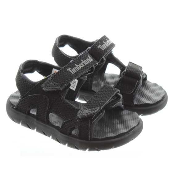 TIMBERLAND Kids Perkins Sandals In All Black