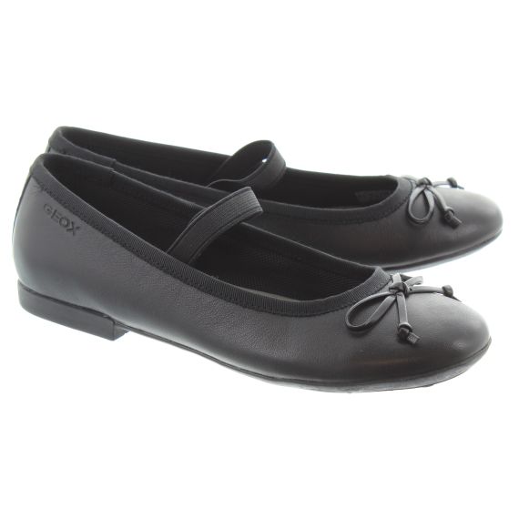 GEOX Kids Plie Plain Bar Shoes In Black