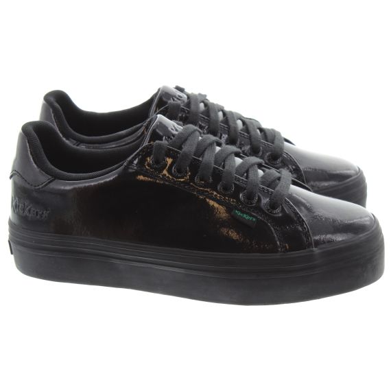 KICKERS Teens Tovni Stack in Black Patent