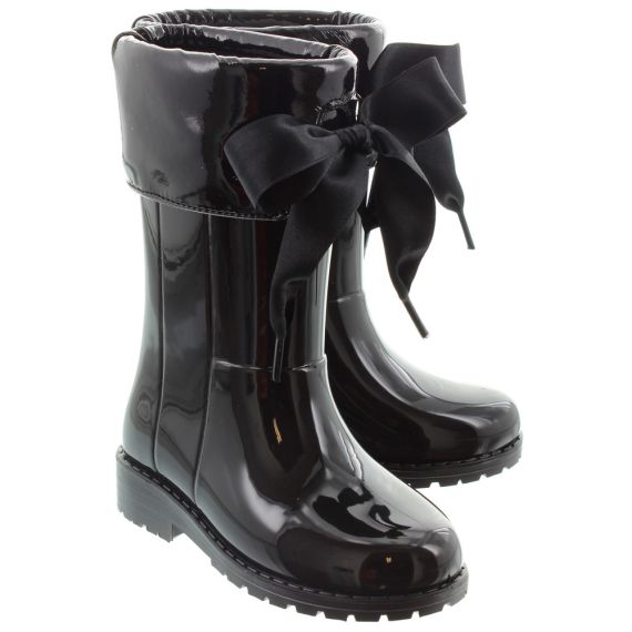 IGOR Kids 'Campera Charol' Xerise Bow Wellingtons in Black