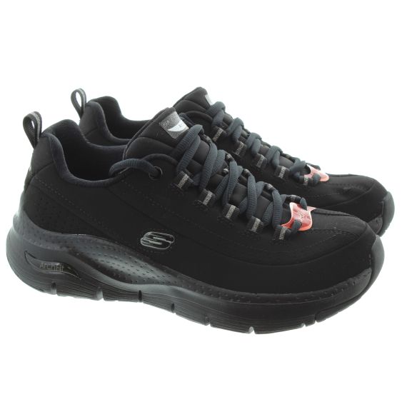 SKECHERS Ladies 149147 Archfit Trainers In All Black
