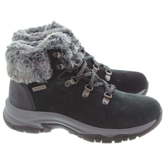 SKECHERS Ladies 167178 Waterproof Lace Boots In Black