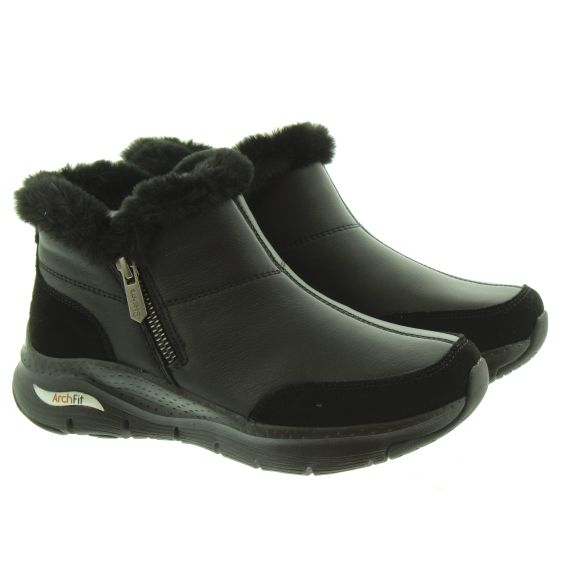 SKECHERS Ladies 167190 Arch Fit Boots In Black