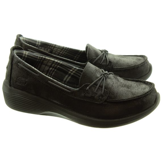 SKECHERS Ladies 23763 Flat Shoes In Black