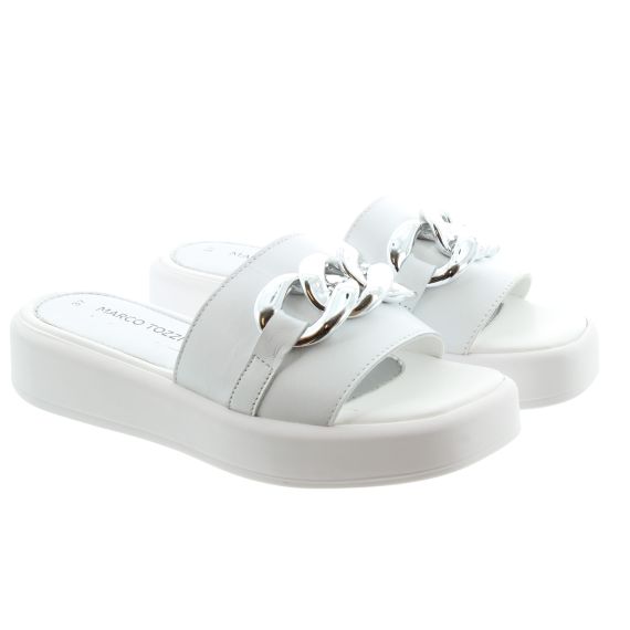 MARCO TOZZI Ladies 27280 Chain Mules In White