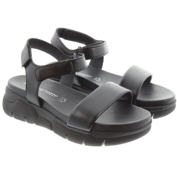 MARCO TOZZI Ladies 28762 Flat Sandals In Black