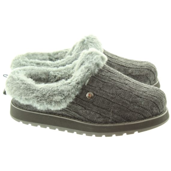 SKECHERS Ladies 31204 Slippers In Charcoal