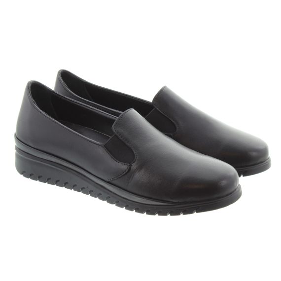 LUNAR Ladies FLE03 Stash Slip On Shoes In Black