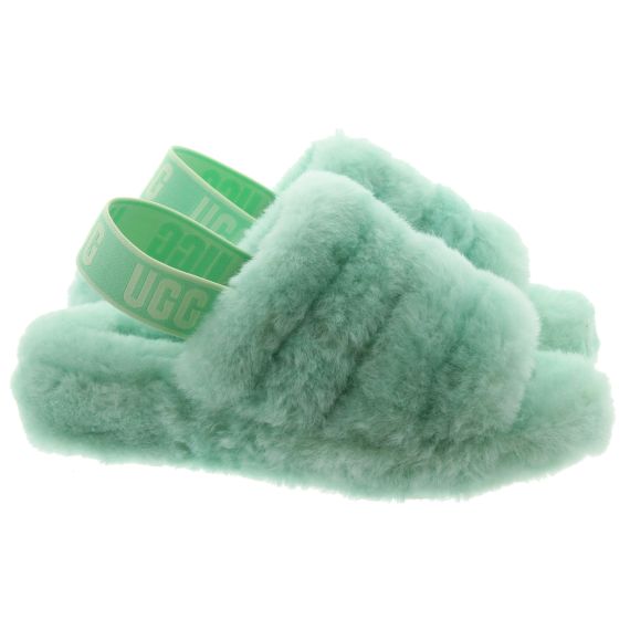 UGG Ladies Fluff Yeah Slides In Peppermint 