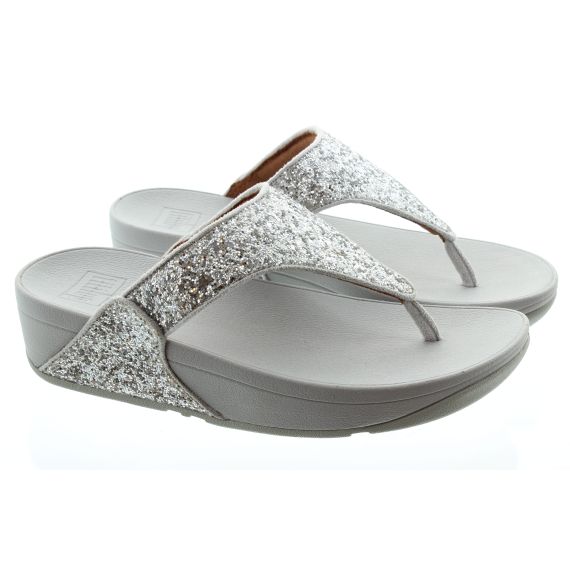 FITFLOP Ladies Lulu Glitter Toe Post Sandals In Silver