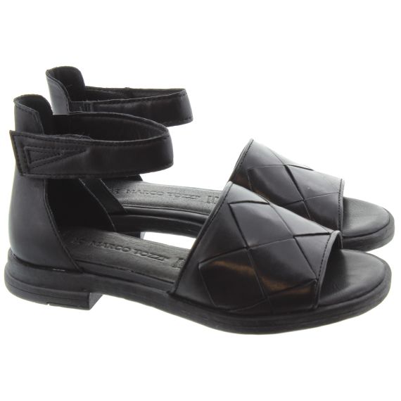 MARCO TOZZI Ladies 28102 Strap Sandal In Black 