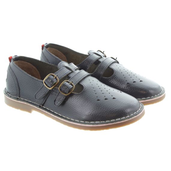 POD Ladies Marley Heritage T-Bar Shoes In Navy