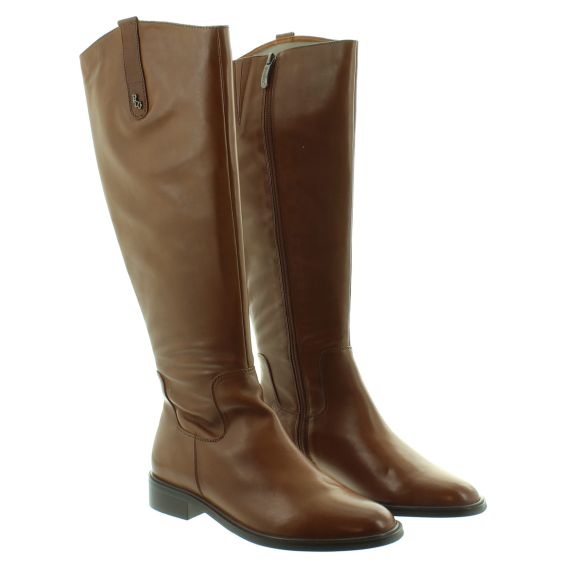 REGARDE LE CIEL Ladies Ride 01 Flat Knee Boot in Cognac