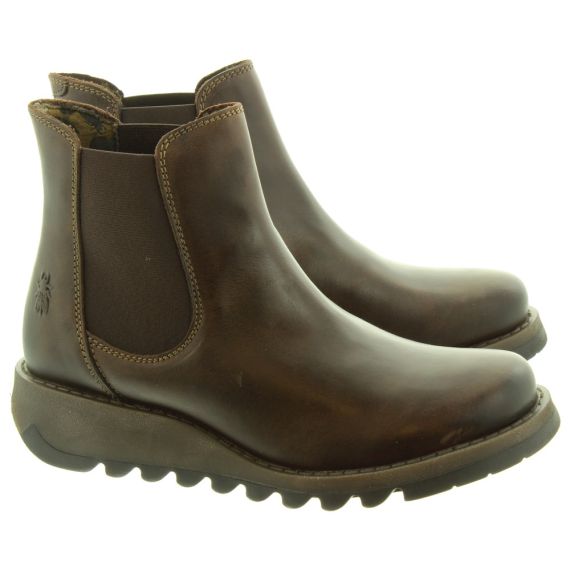 FLY Ladies Salv Chelsea Boots In Dark Brown