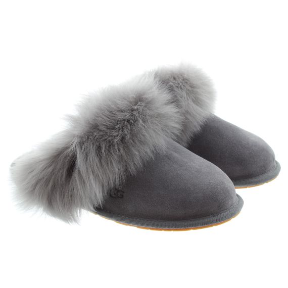 UGG Ladies Scuff Sis Slippers In Charcoal