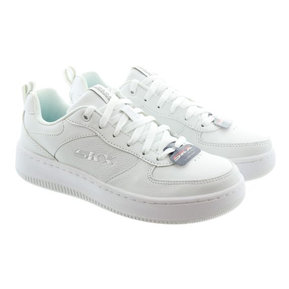 SKECHERS Ladies Sport Court 92 Trainers In White