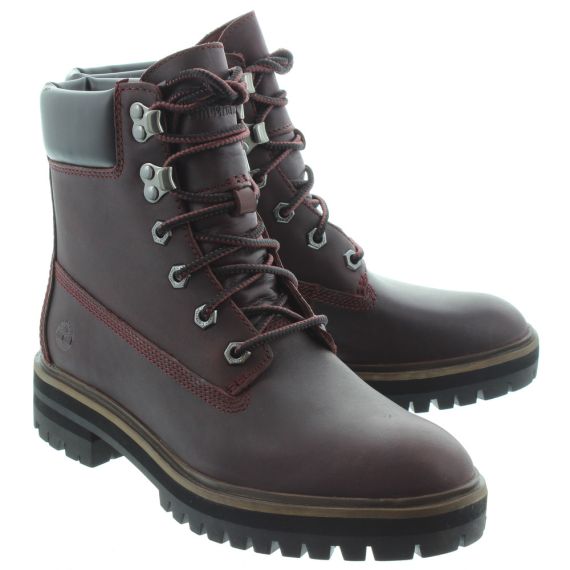 TIMBERLAND Ladies London Square Lace Boots In Port