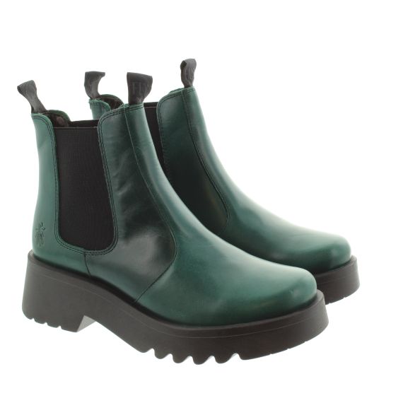 FLY Ladies Medi Chelsea Boots In Green