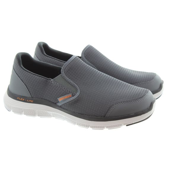 SKECHERS Mens 232230 Flex Advantage Slip On Shoes In Charcoal Orange