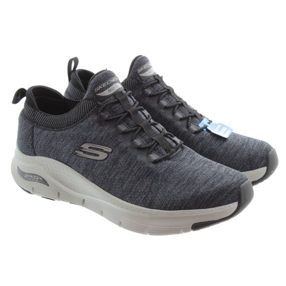 SKECHERS Mens 232301 Arch Fit Waveport Trainers In Black Grey
