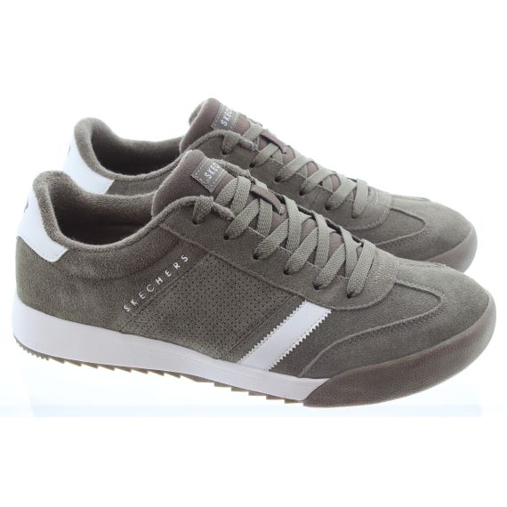 SKECHERS Mens 52328 Suede Trainers In Olive