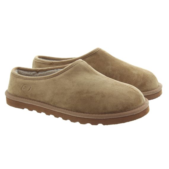 SKECHERS Mens 66095 Slippers In Tan