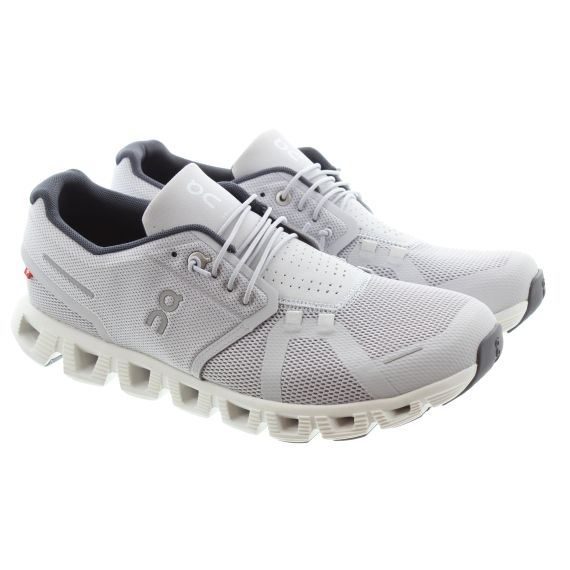 ON RUNNING Mens Cloud 5 Trainers In Glacier White