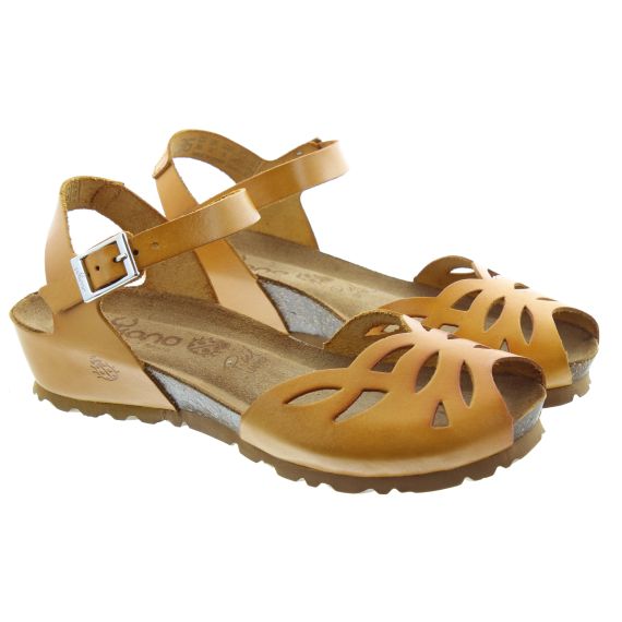 YOKONO Ladies Monaco 003 Flat Sandals In Mustard