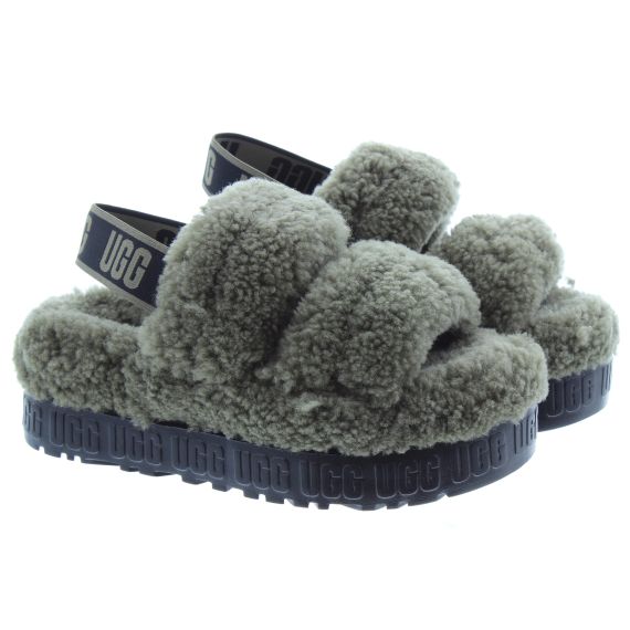 UGG Ladies Oh Fluffita Sliders In Olive