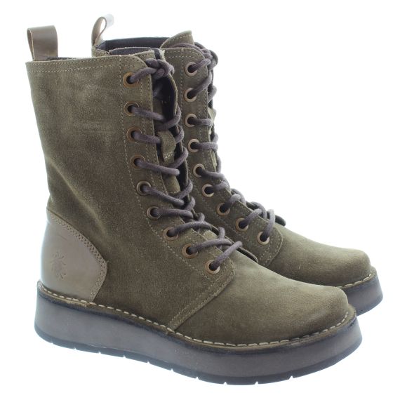 FLY Ladies Rami Ankle Boots In Olive