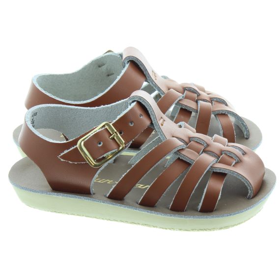 SALT WATER Sailor Baby Sandals In Tan