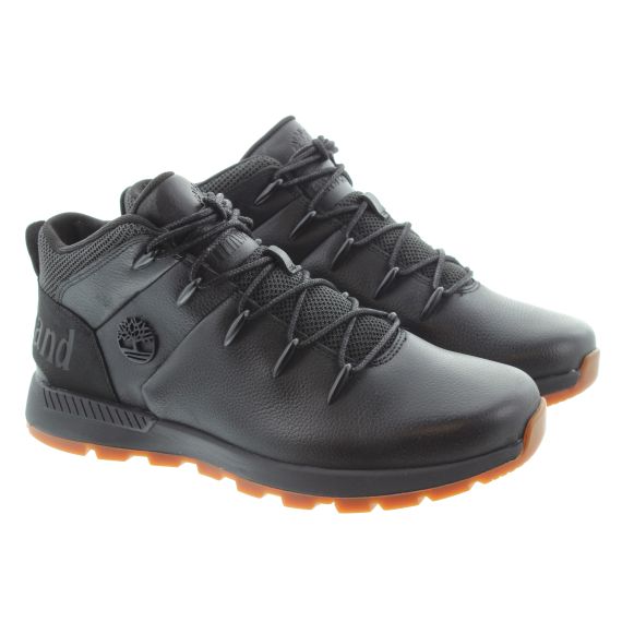 TIMBERLAND Mens Sprint Trekker Boots In Black Leather