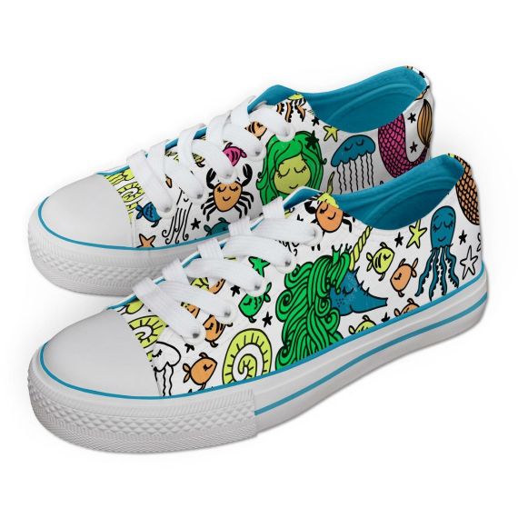 JEX Kids Under The Sea Colour In Trainers In White