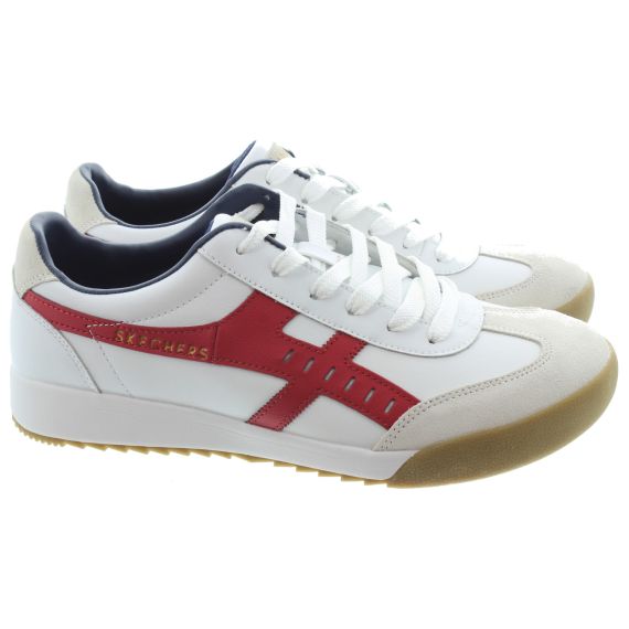 SKECHERS Mens 237350 Zinger Trainers In White/Red/Navy