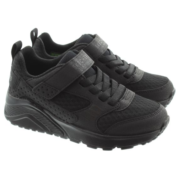 SKECHERS Kids 403696L Uno Zelton Trainers In All Black 