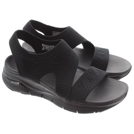 SKECHERS Ladies 119458 Arch Fit Sandals In Black 