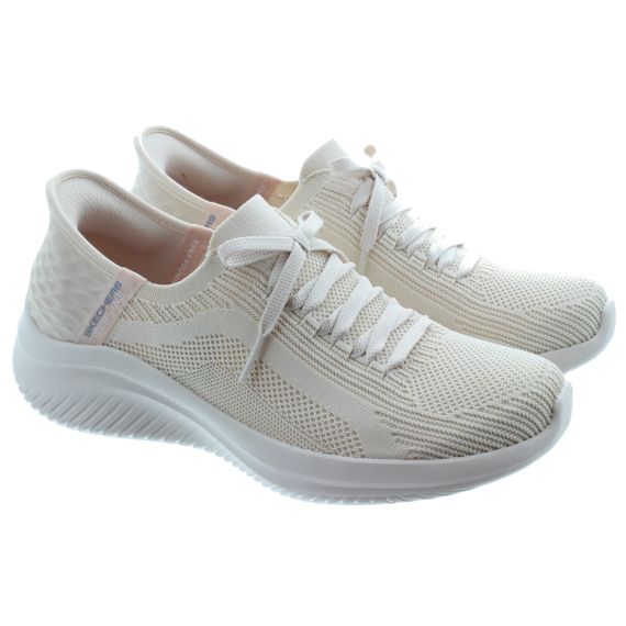 SKECHERS Ladies Slip-Ins Ultra Flex 3.0 Slip Ins Trainers In Natural