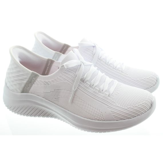 SKECHERS Ladies Slip-Ins Ultra Flex 3.0 Trainers In White