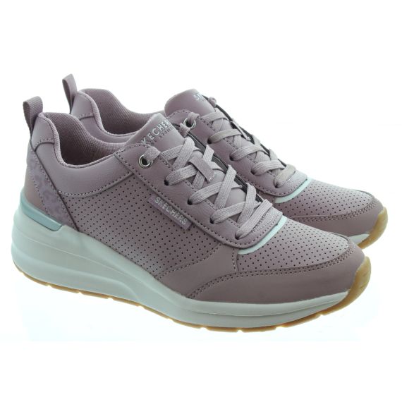 SKECHERS Ladies Billion Wedge Trainers In Dark Mauve