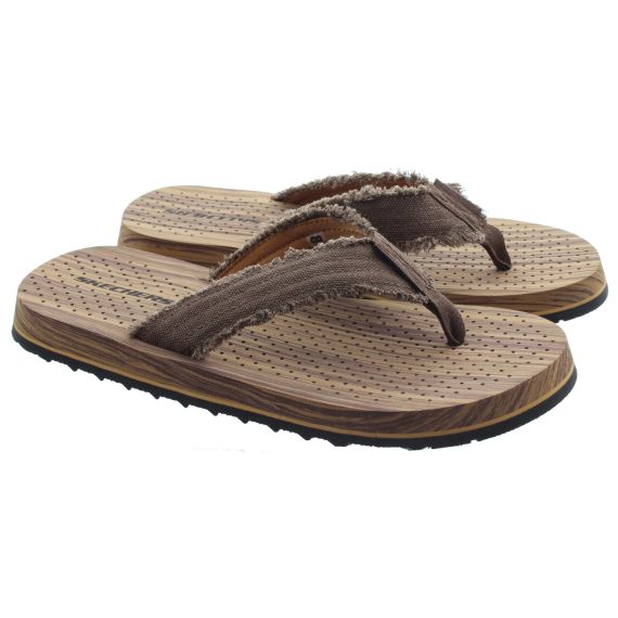 SKECHERS Mens 205098 Tantric Fritz Toepost Sandals In Brown 