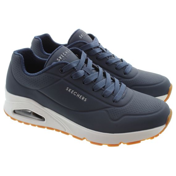 SKECHERS Mens 52458 Uno - Stand On Air Trainers In Navy