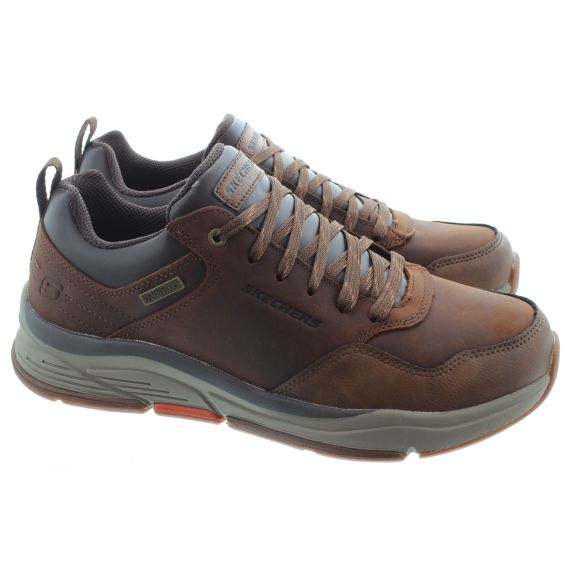 SKECHERS Mens Bengao Waterproof Trainers In Cordovan Brown 