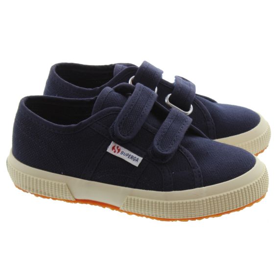 SUPERGA Kids 2750 Cotu Junior Strap Classic Trainers In Navy